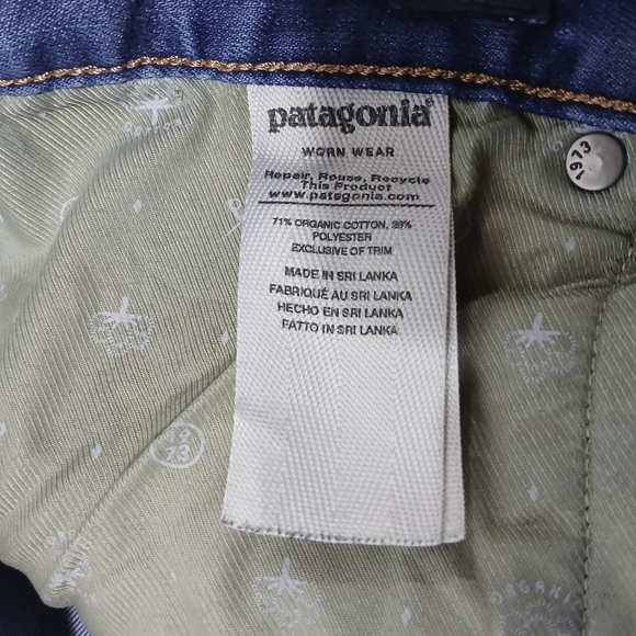 Patagonia Men's Organic Cotton Iron Clad Straight Leg Jeans. Size 33x32 - Picture 5 of 8